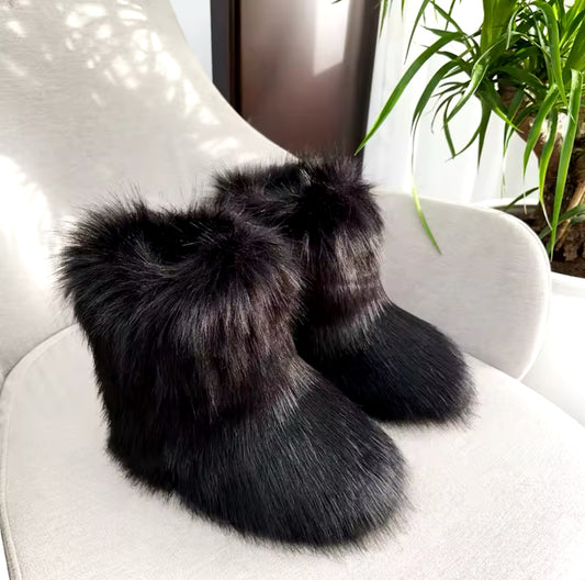 Black Fur Boots