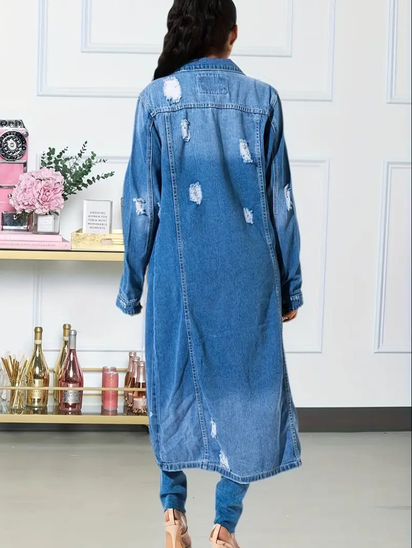 Blue Denim Trench