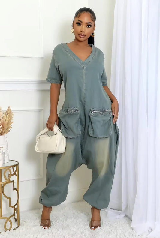 Jazzy Jeanette Cargo Jumpsuit