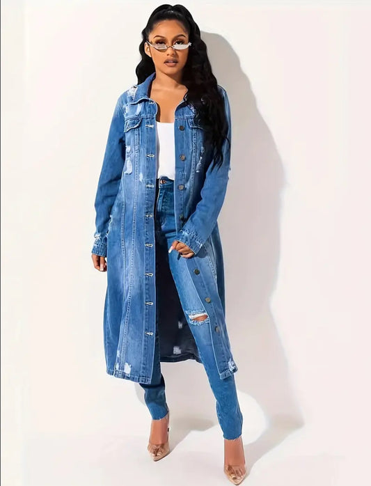 Blue Denim Trench